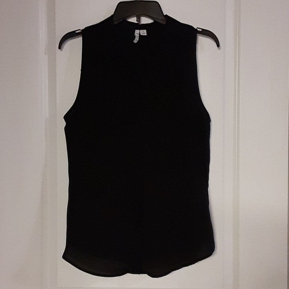 Sheer sleeveless button down top